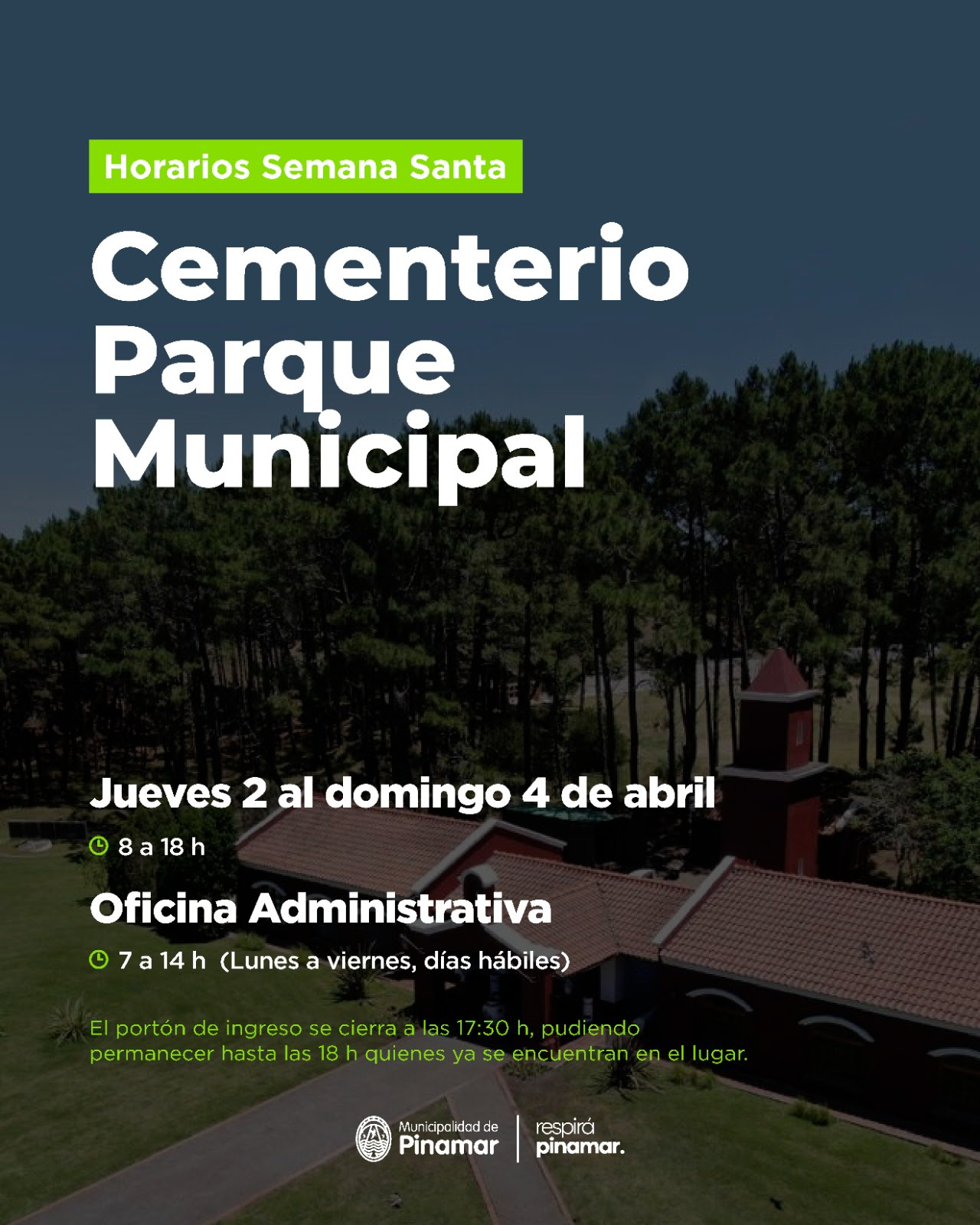PINAMAR: HORARIOS CEMENTERIO PARQUE MUNICIPAL