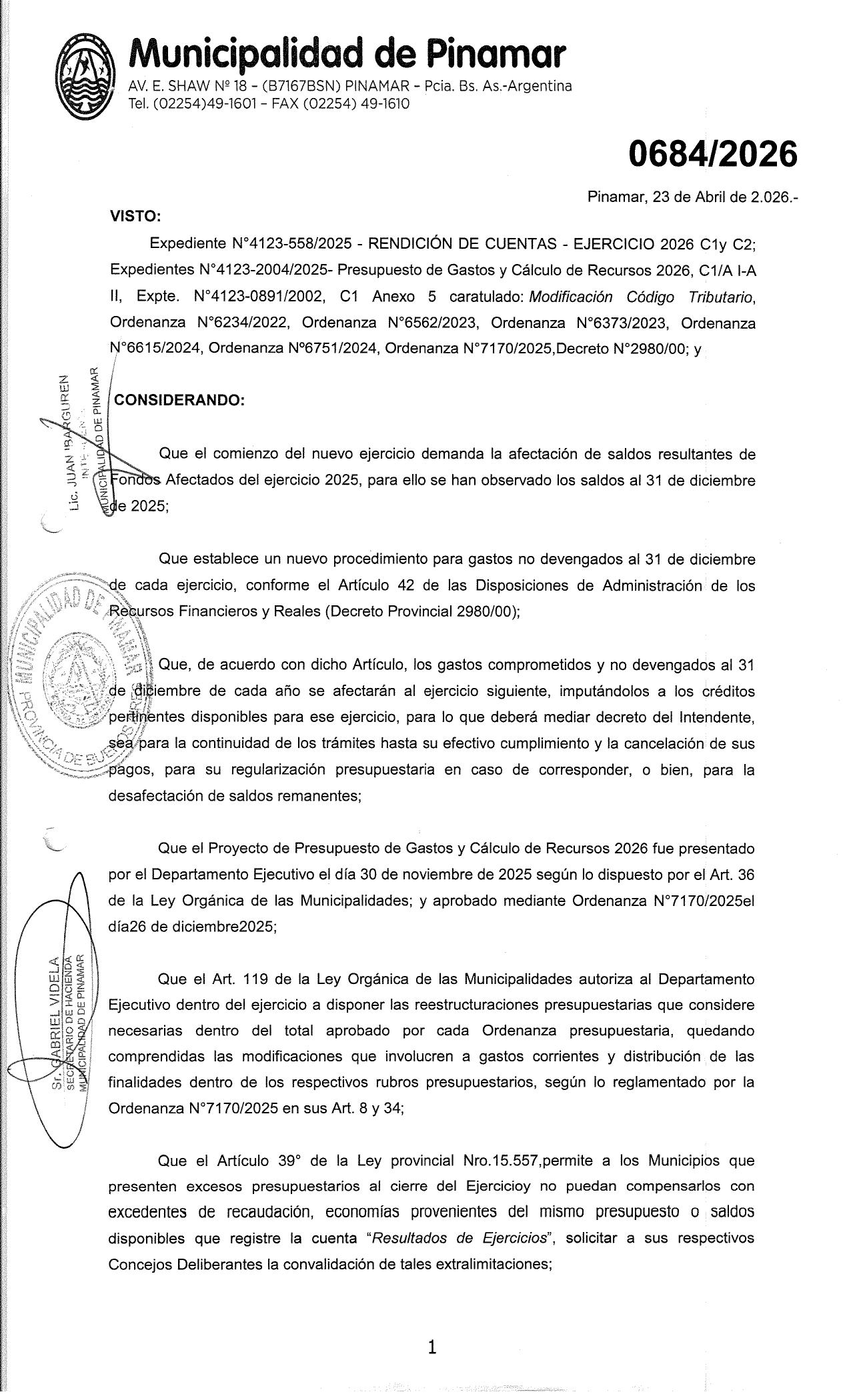 BARRIL SIN FONDO: INCRENTAN EL PRESUPUESTO MUNICIPAL EN M&Aacute;S DE $ 7.000.000.000