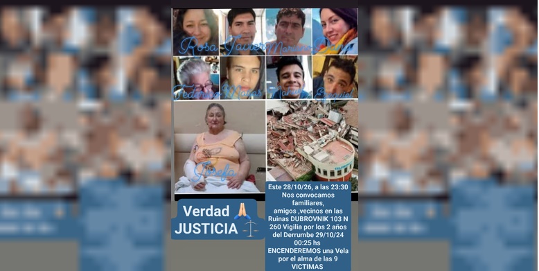 A DOS A&Ntilde;OS DEL DERRUMBE DEL HOTEL DUBROVNIK EN VILLA GESELL, LAS FAMILIAS HOMENAJEAN A LAS NUEVE V&Iacute;CTIMAS FATALES